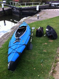 Folboat beside lock