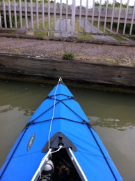 Paddling over a bridge